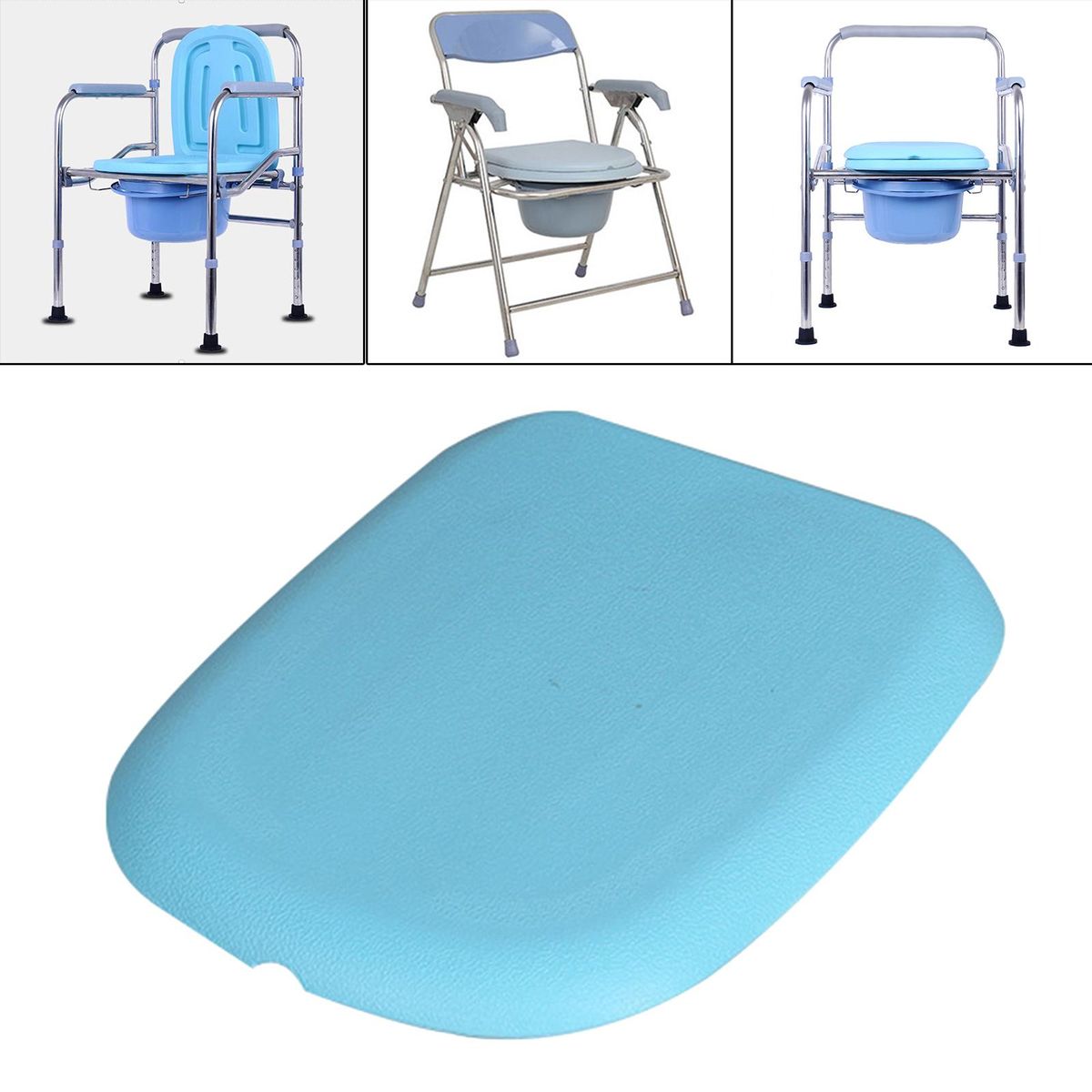 Toilet Seat Commode Panel Potty Chairs Elderly Sturdy Square