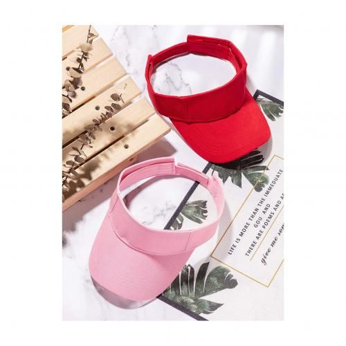 2 Plain Unisex Visor Cap - RED And Baby Pink