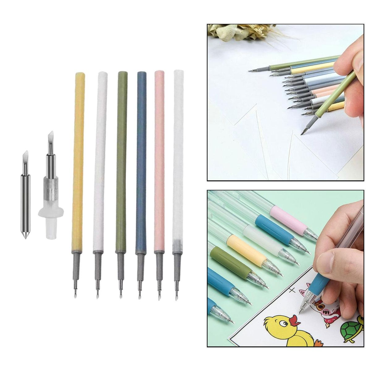 6Pcs Paper Cutter Pen Refill Craft Cutting Tool Gift For Art Paper DIY