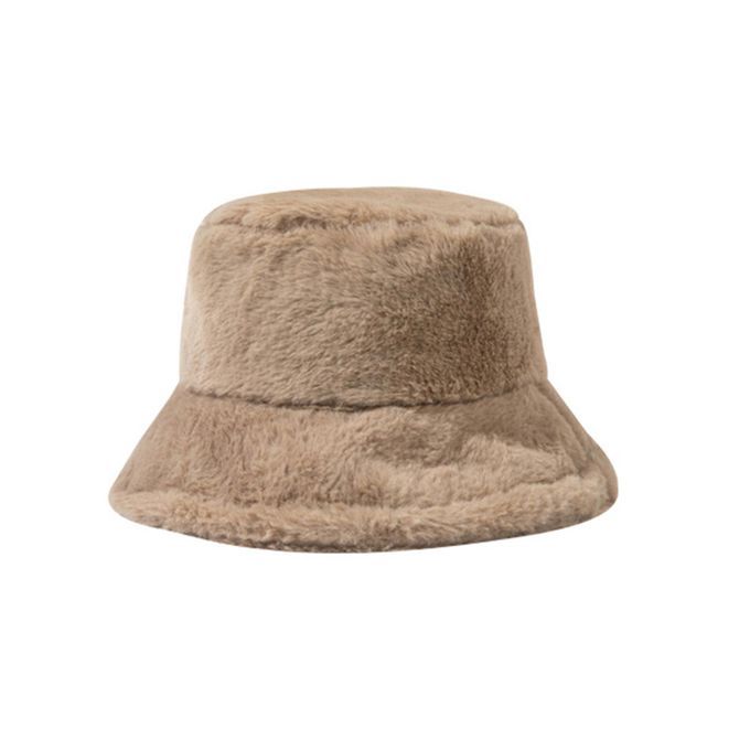 Fisherman Cap Attractive Fluffy Solid Color Cold-Khaki