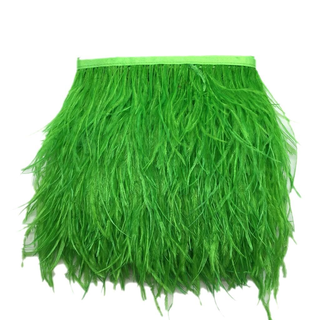 Wholesale 1 Yard DIY Ostrich Feather Ribbon Fringe Clothing Bag Green