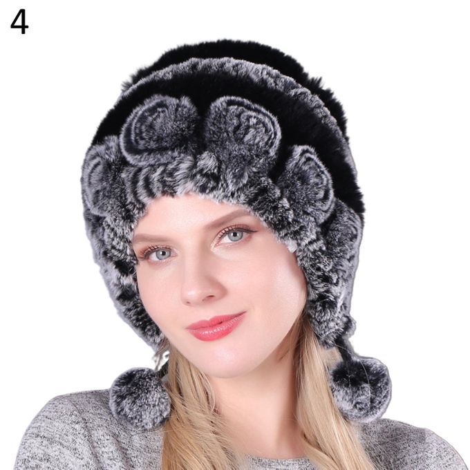 Women Autumn Winter Outdoor Warm Pompom Hat Cold-proof-