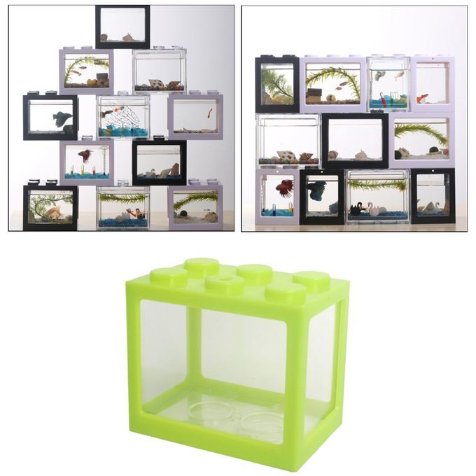 Aquarium Fish Tank Mini Building Blocks Spider Box Home Decor Green