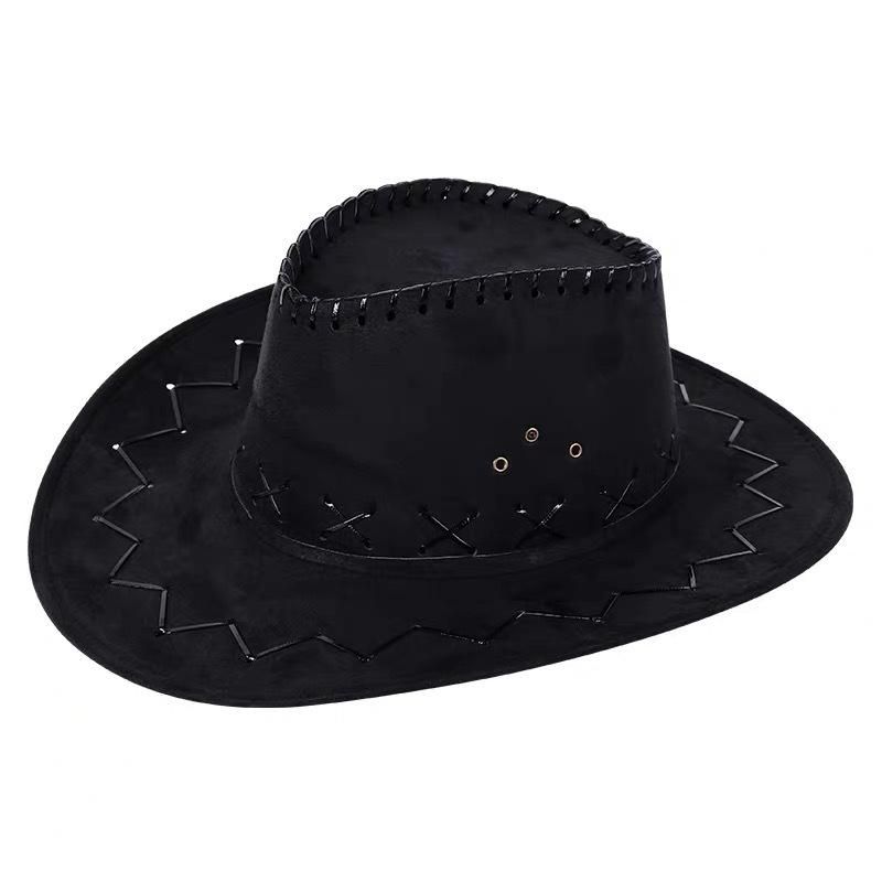 Western Cowboy Hat Outdoor Travel Leisure Sunshade Hat Women Faux Suede Hats Unisex Accessories Cowgirl Multi Color