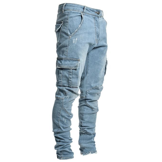 Men's Side Pocket Skinny Jeans - Blue