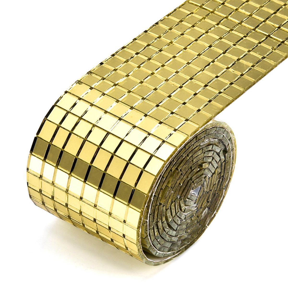 Self-Adhesive Square Glass Mirror Mosaic Tiles For DIY Craft Gold