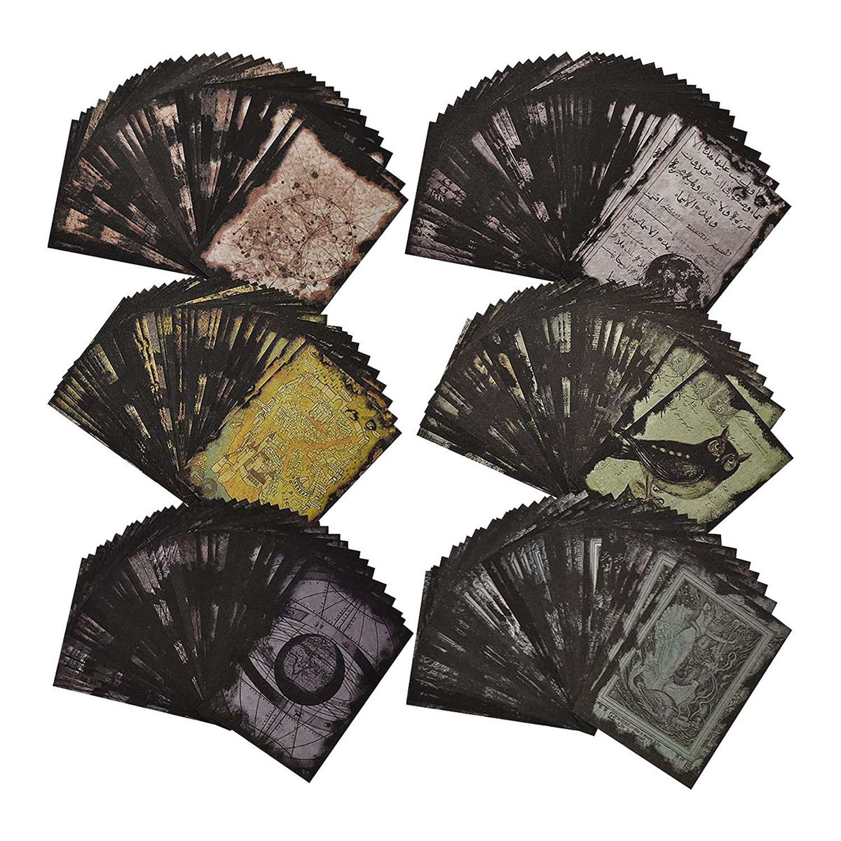 240 Pcs Antique Scrapbook Paper Retro Burning Scrapbook Supplies Bag for Garbage Planner Decorative