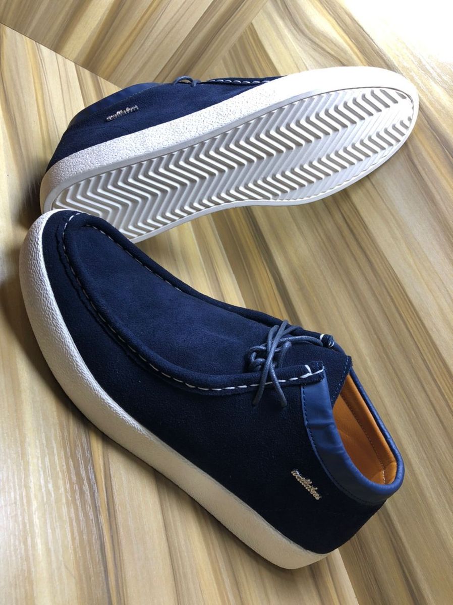 Men Wallabees Lace-up Suede Blue