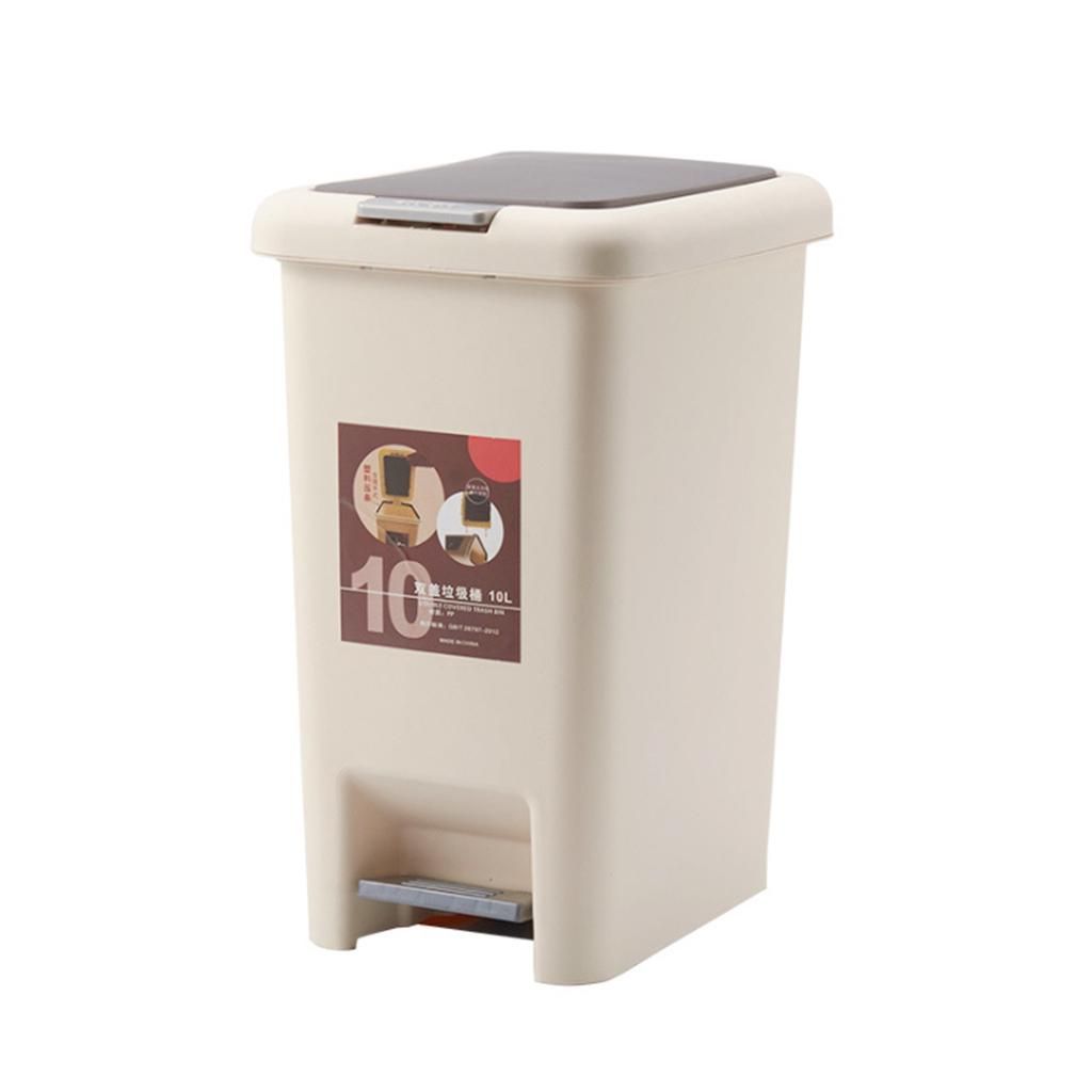 10L PLASTIC FOOT/HAND PRESS TYPE TRASH CAN