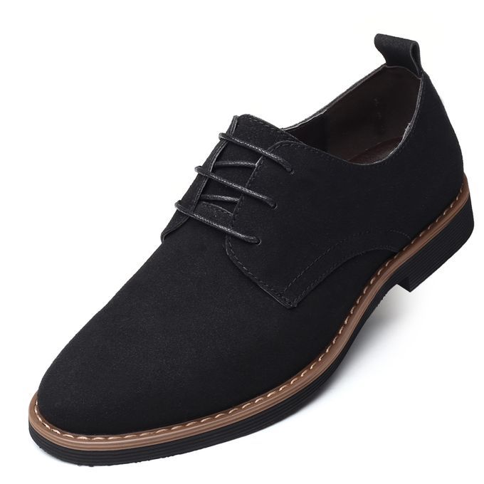 Formal Shoes For Men Suede Leather Shoes Business Wedding Footwear Black