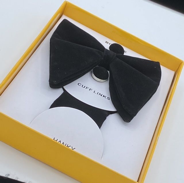Suede Black Classic Giant Bow Tie