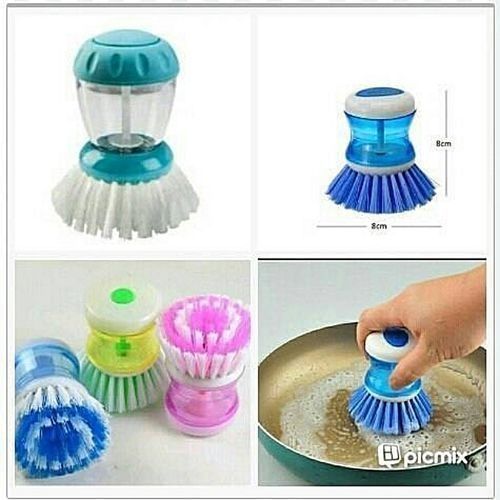 3Pcs  Colourful Cleaning Brush With Liquid Soap Apartement