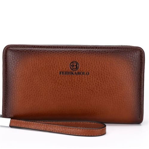 Luxury Leather Purse, Handy Wallet - Brown