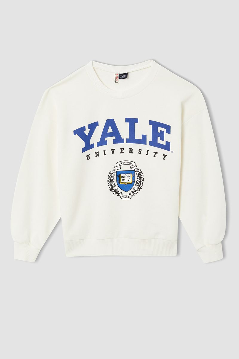 Girl - Relax Fit C Neck Knitted Sweat Shirt - Ecru