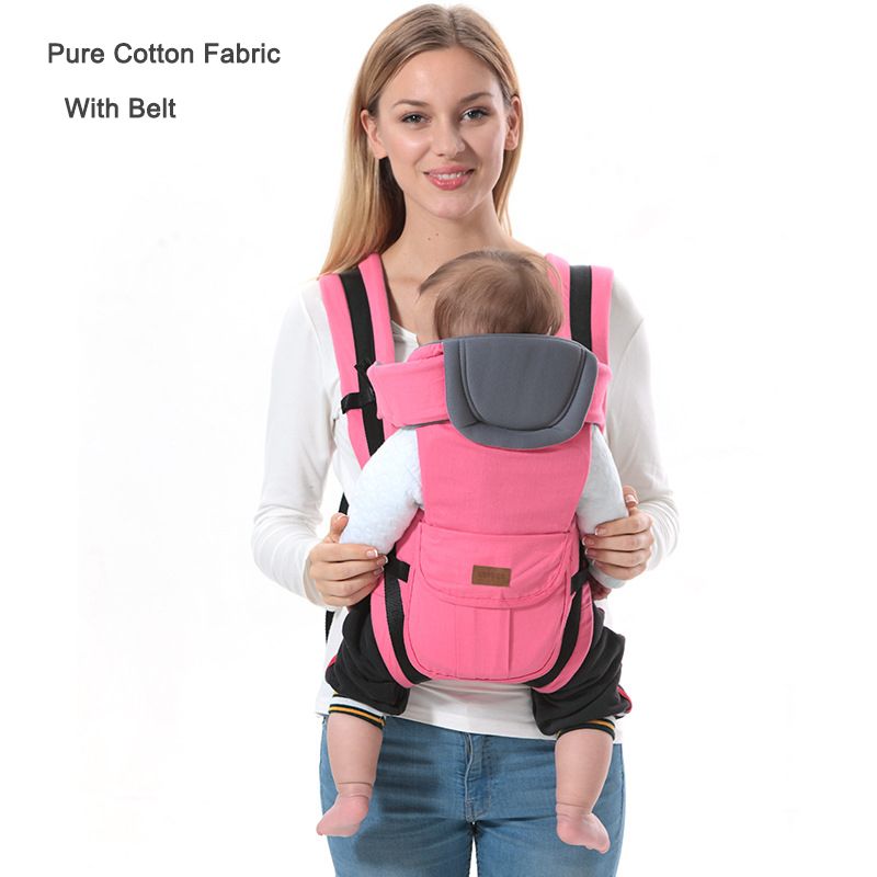 2-30 Months Baby Carrier Multifunctional Front Facing Baby Carrier Infant Bebe Sling Backpack Pouch Wrap Kangaroo Cotton Pink