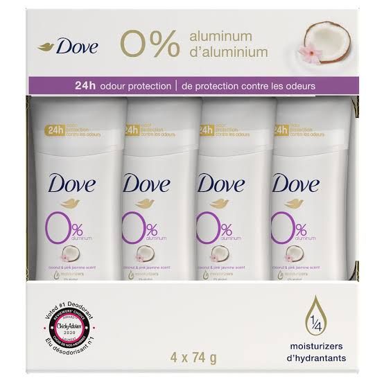 0% Aluminum Deodorant Coconut &Pink Jasmine  74g X 4