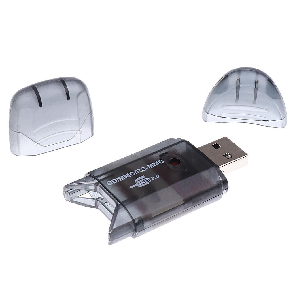 USB 20 Memory Card Reader Writer Adapter For SD SDHC TF Card Black