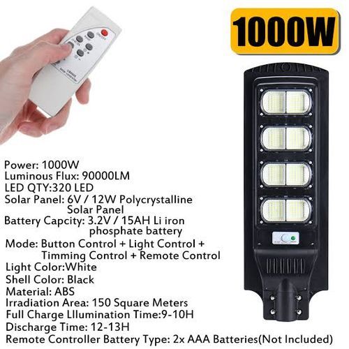 1000W Solar Street Light - 1000 Watts - All In One