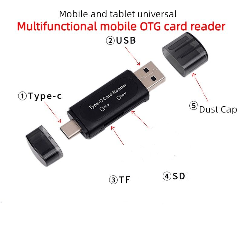 TF+SD 2-in-1 OTG Card Reader Type-c Multifunctional Car Camera Card Reader For Mobile Phones And Computers