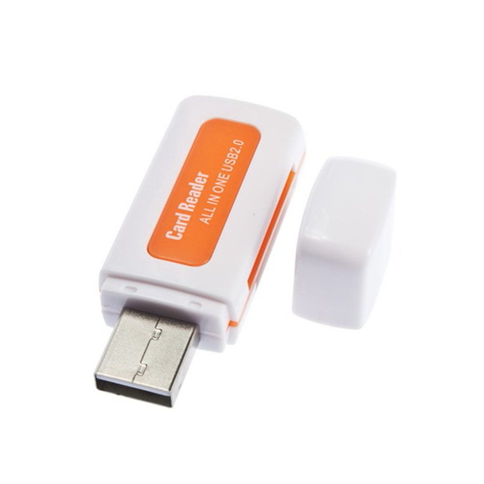 Protable USB 2.0 4 In 1 Memory Multi  Ard   For TF T-Flash M2  Ard-orange
