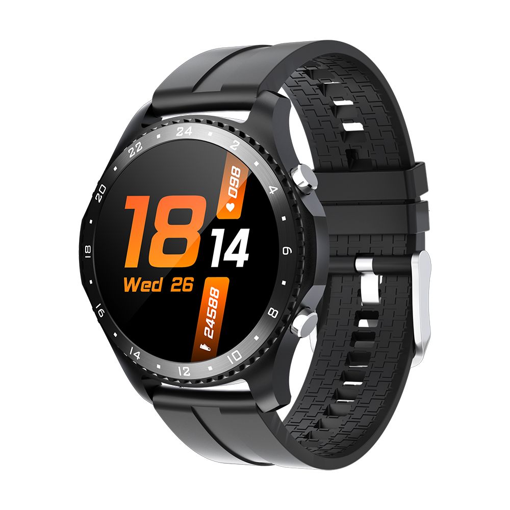 Ready Stock❤ Smartwatch Bluetooth Waterproof Leather Strap HR BP Monitoring Fitness Smart Health Bracelet