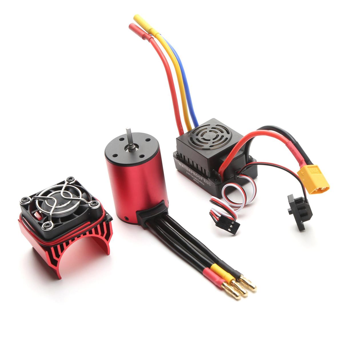 S3650 3900KV Brushless Motor 60A Brushless ESC XT60 Plug Heat Sink Replacement for 1/8/1/10 Tamiya Car