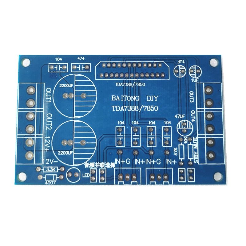 TDA7388 TDA7850 4-channel 41W*4 Car Amplifier Board PCB