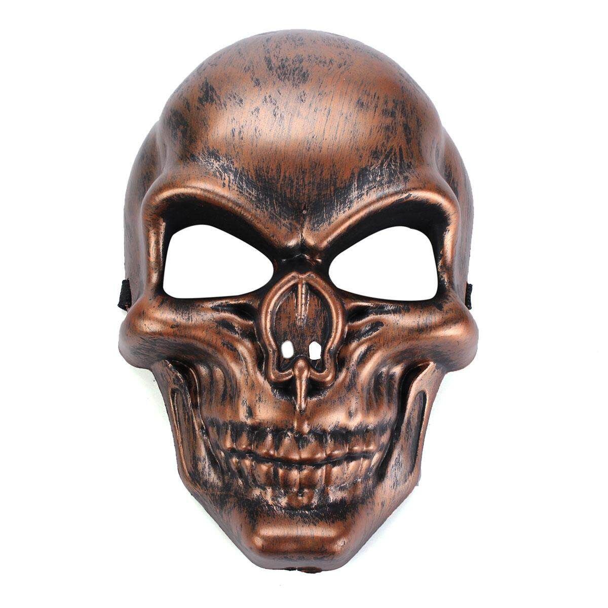 Copper Skull Skeleton Halloween Masquerade Costume Carnival Party Red Copper Color