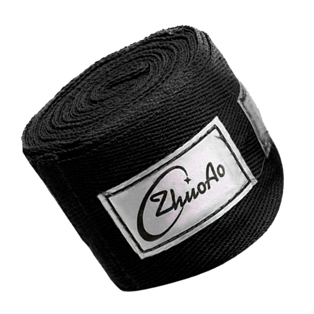 Cotton Boxing Hand Strap Wrap Bandage  For Sports Black