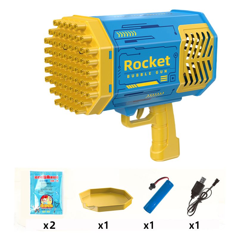 Bubble Gun Rocket 69 Holes Soap Bubbles Toys For Kids