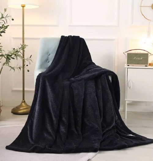 Flannel Blanket Bed Sheet/Comforter-Black