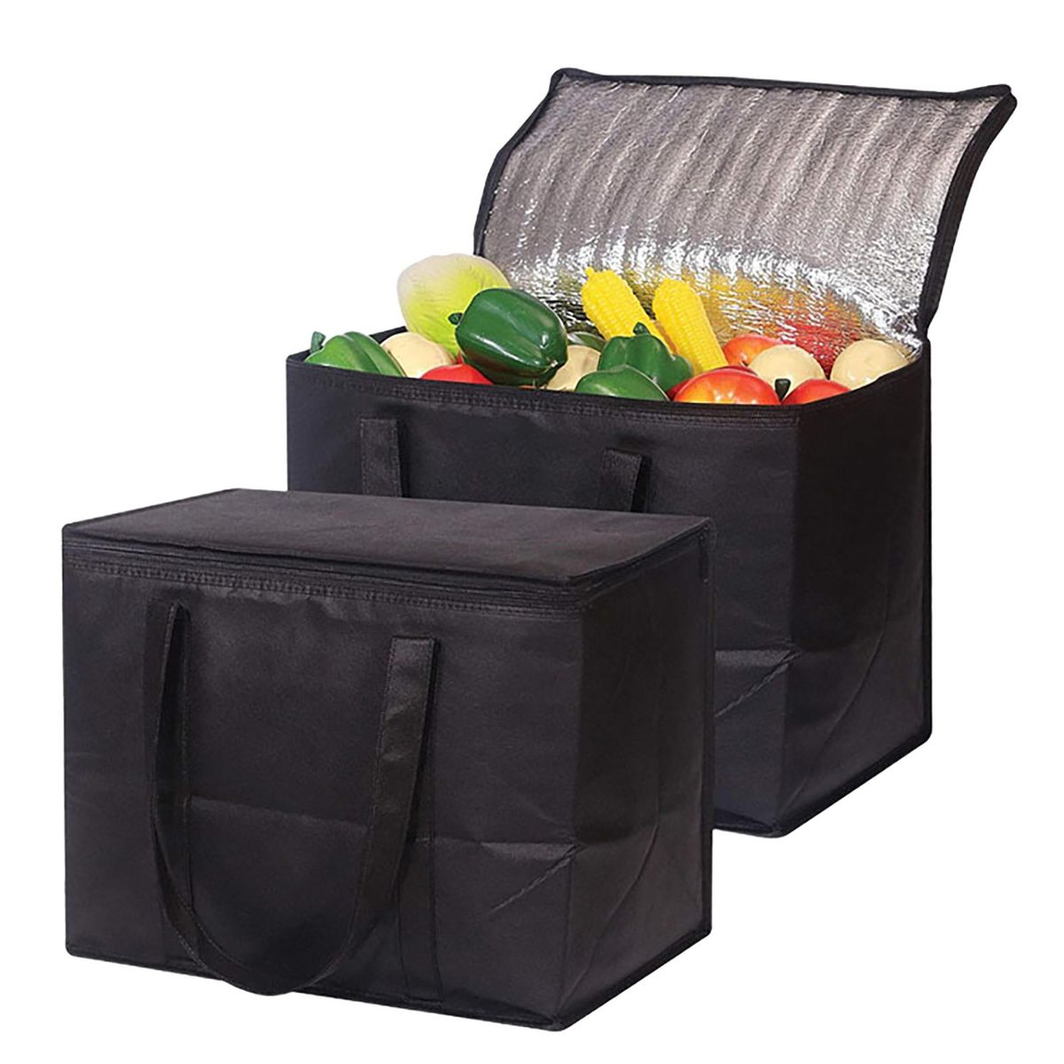 Picnic Insulation Bag Lunch Box Cooler Aluminum Foil Bento Bag Camping Tool Black