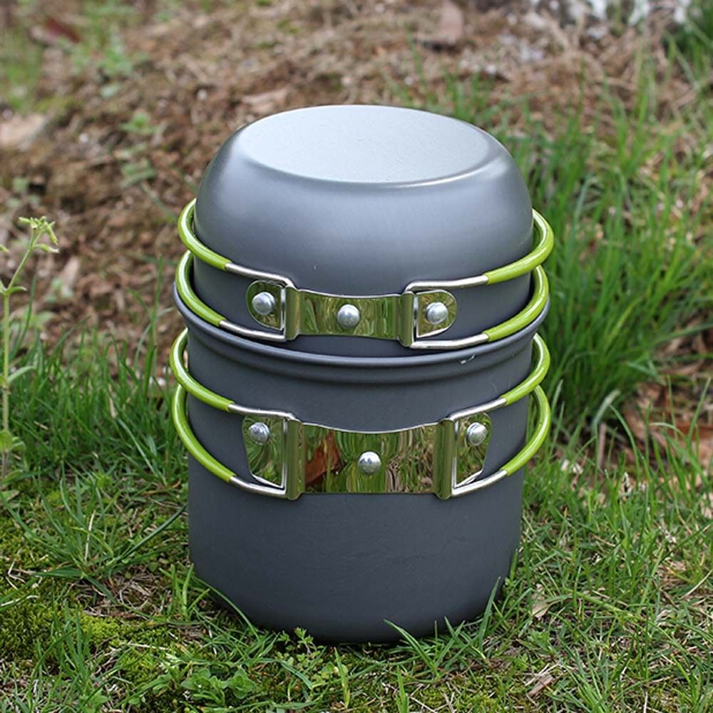 Portable Outdoor Cooking Set Anodised Aluminum Non-stick Pot
