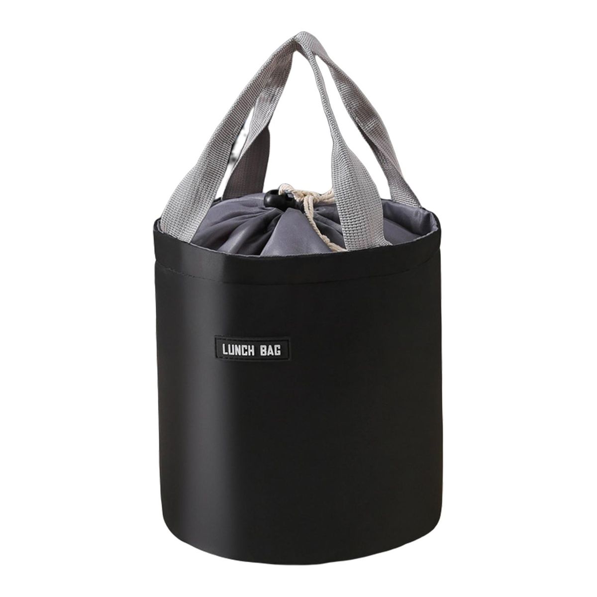 Lunch Bag Round Thermal Jar Container Black