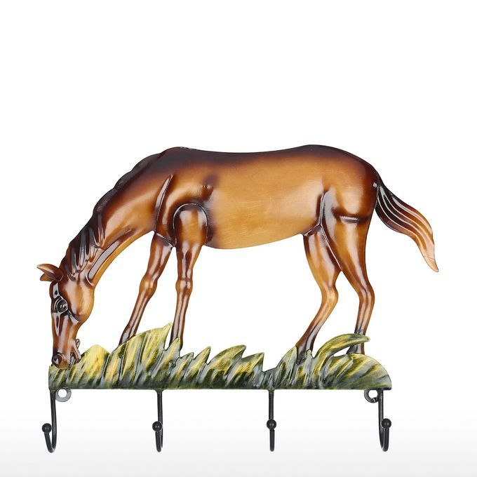 Tooarts Horse Wall Hook Decorative Iron Wall Hanger Wall-