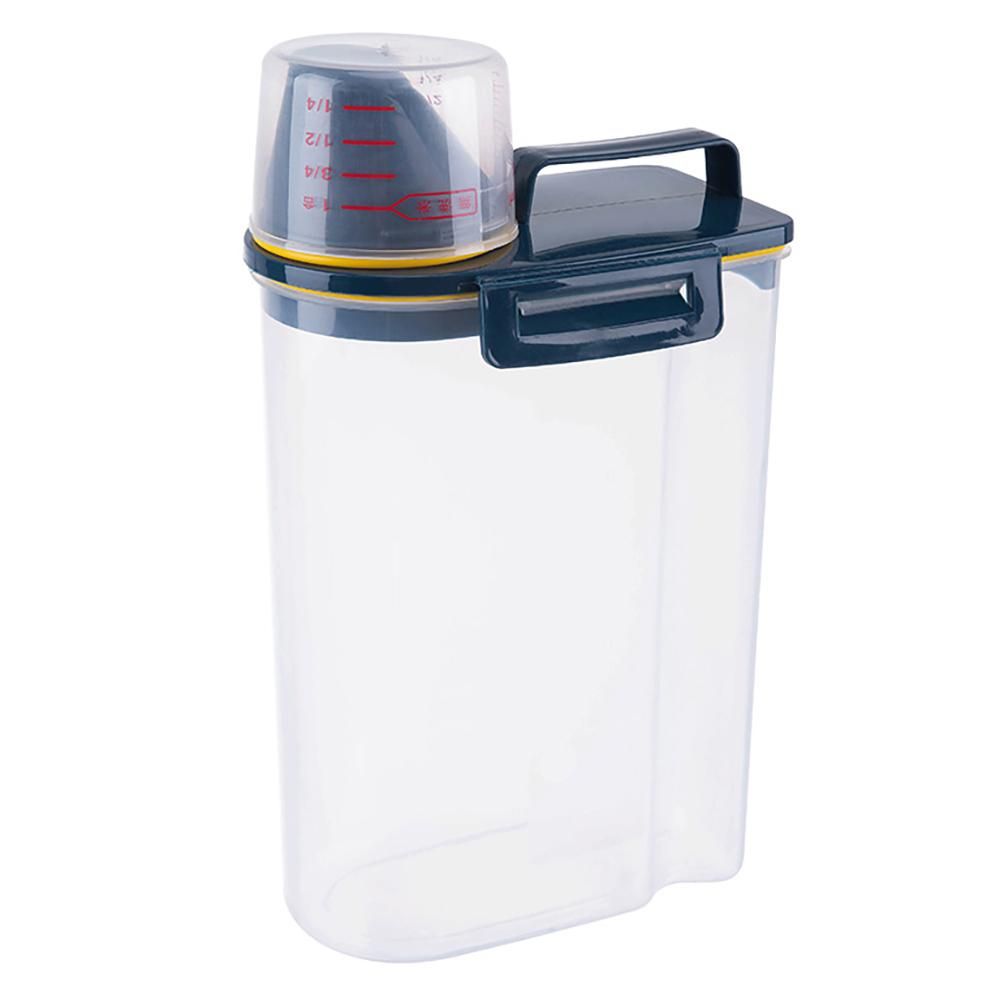 Powder Storage Box Plastic Kitchen Rice Storage Bin Rice Grains Container Laundry Powder Detergent Case with Pour Mouth