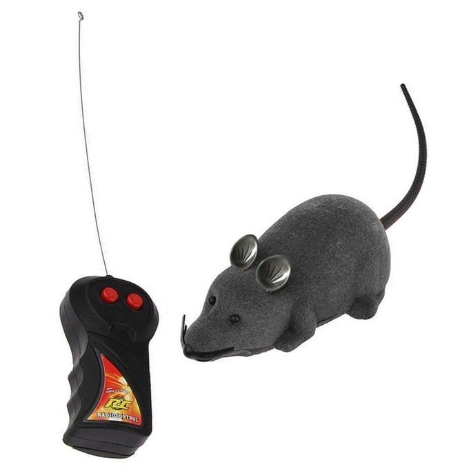 RC Wireless Rotation Mouse Electronic Rat Toy Flocking Tricky