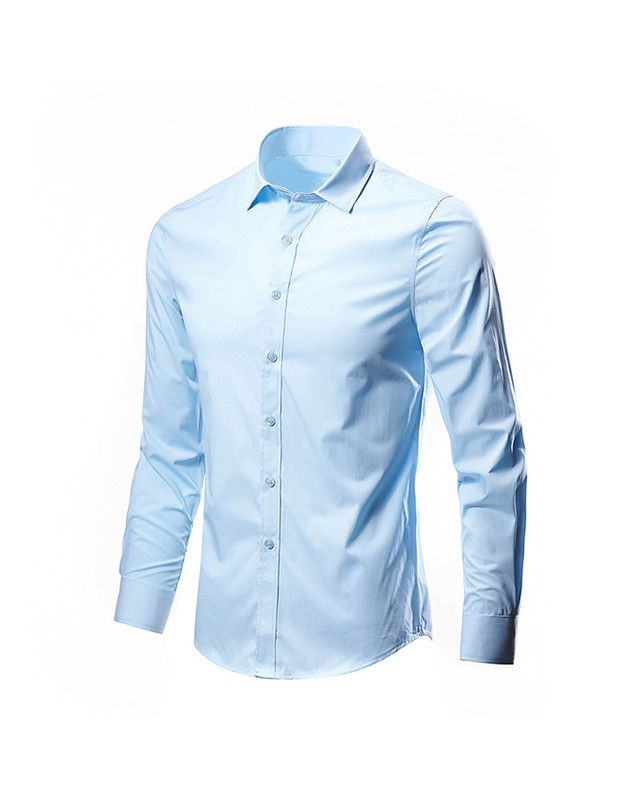 Men‘s Shirt Fashion Formal Long Sleeve Business-Blue Sky