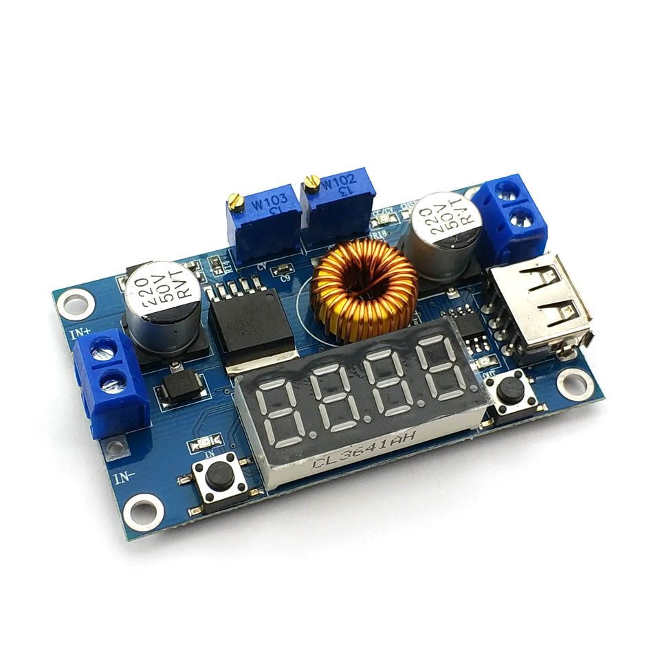 DC-DC 5A Digital LED Drive Lithum Battery Charger Module CC/CV USB Step Down Buck Converter With Voltmeter Ammeter