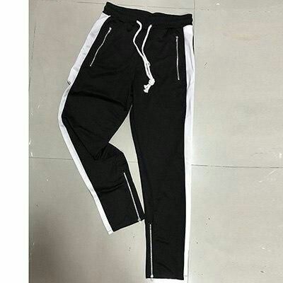 White Stripe Black Zipper Jogger