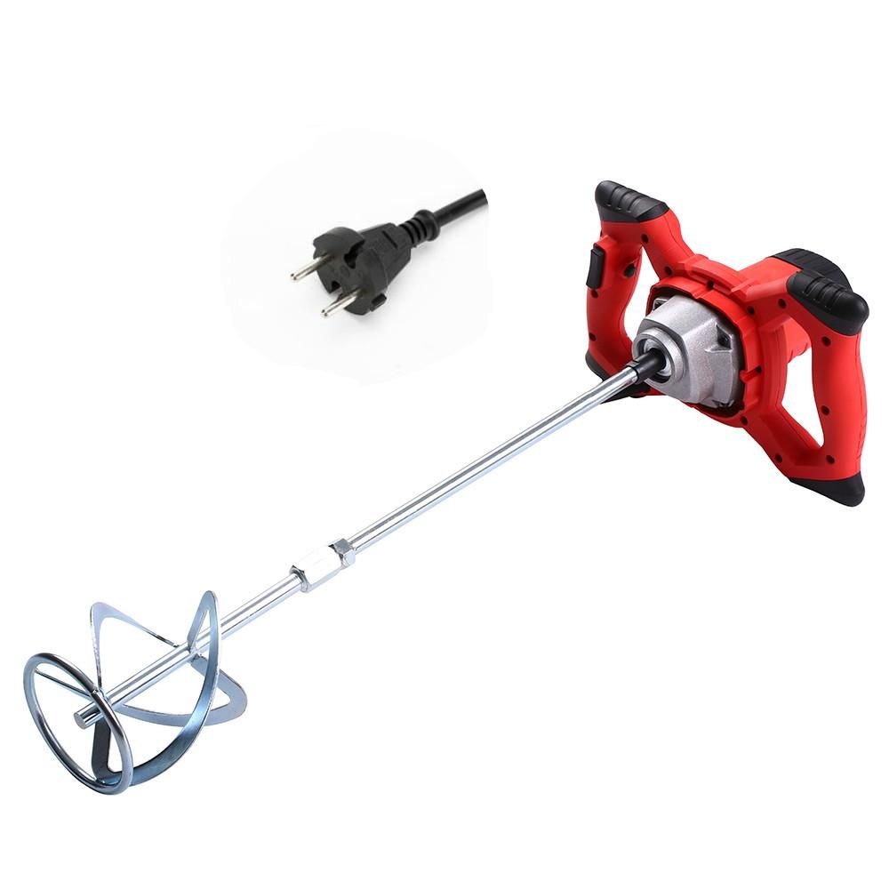 220V 2100W Handheld Electric Cement Mixer Stirrer 50/60Hz 6-Speed Hand Held Concrete Mixer for Mortars Paint Mud Grout 800rpm / EU