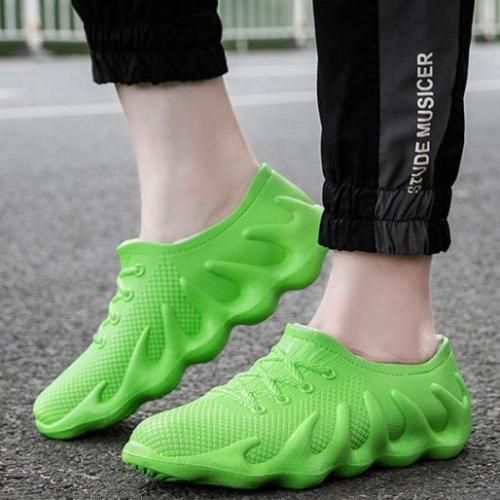 Rain Shoes Rain Footwear Women's Short Rubber Shoes Non-slip Waterproof Green