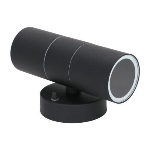 Black Stainless Steel Up Down Wall Light GU10 IP54 Double LED