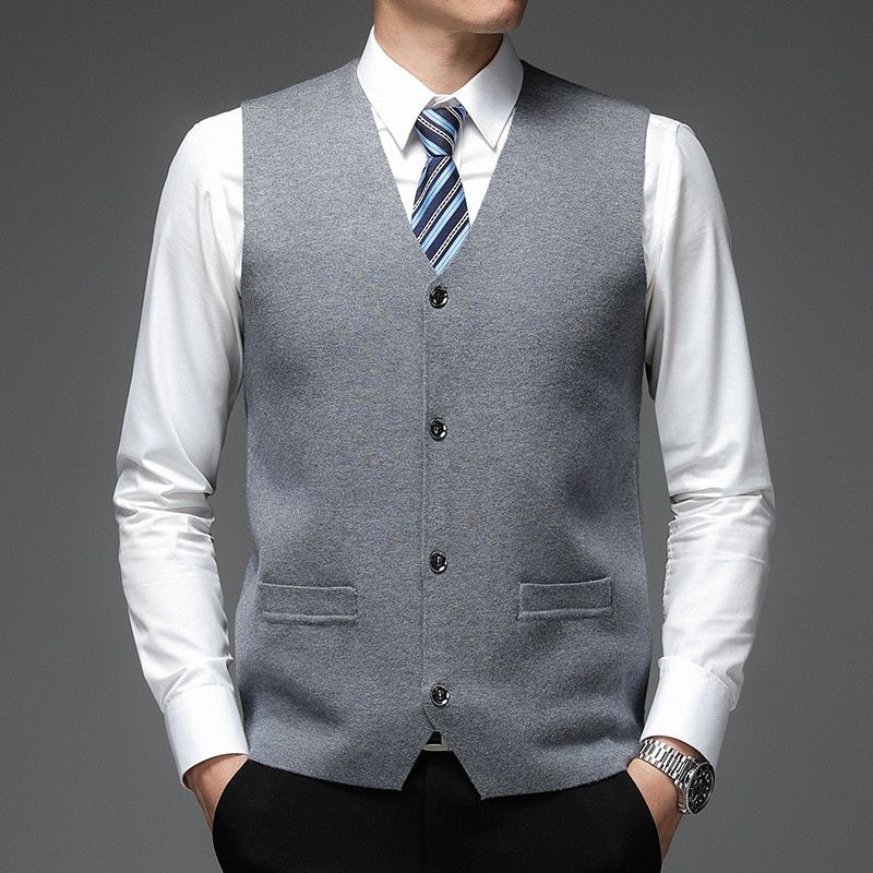 New Autum V Neck Fashion Korean Knit Cardigan Vest Casual Sleeveless Sweater