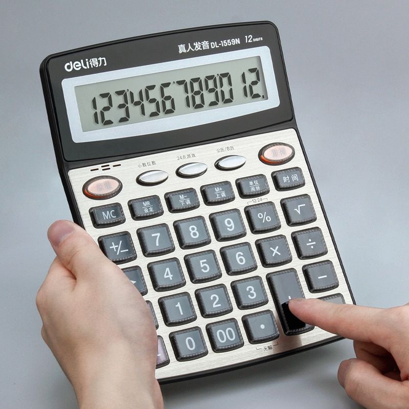 1559N 12 Digits Large Screen Talking Calculator Real Human Pronunciation Voice Calculator Chinese Voice Calculator