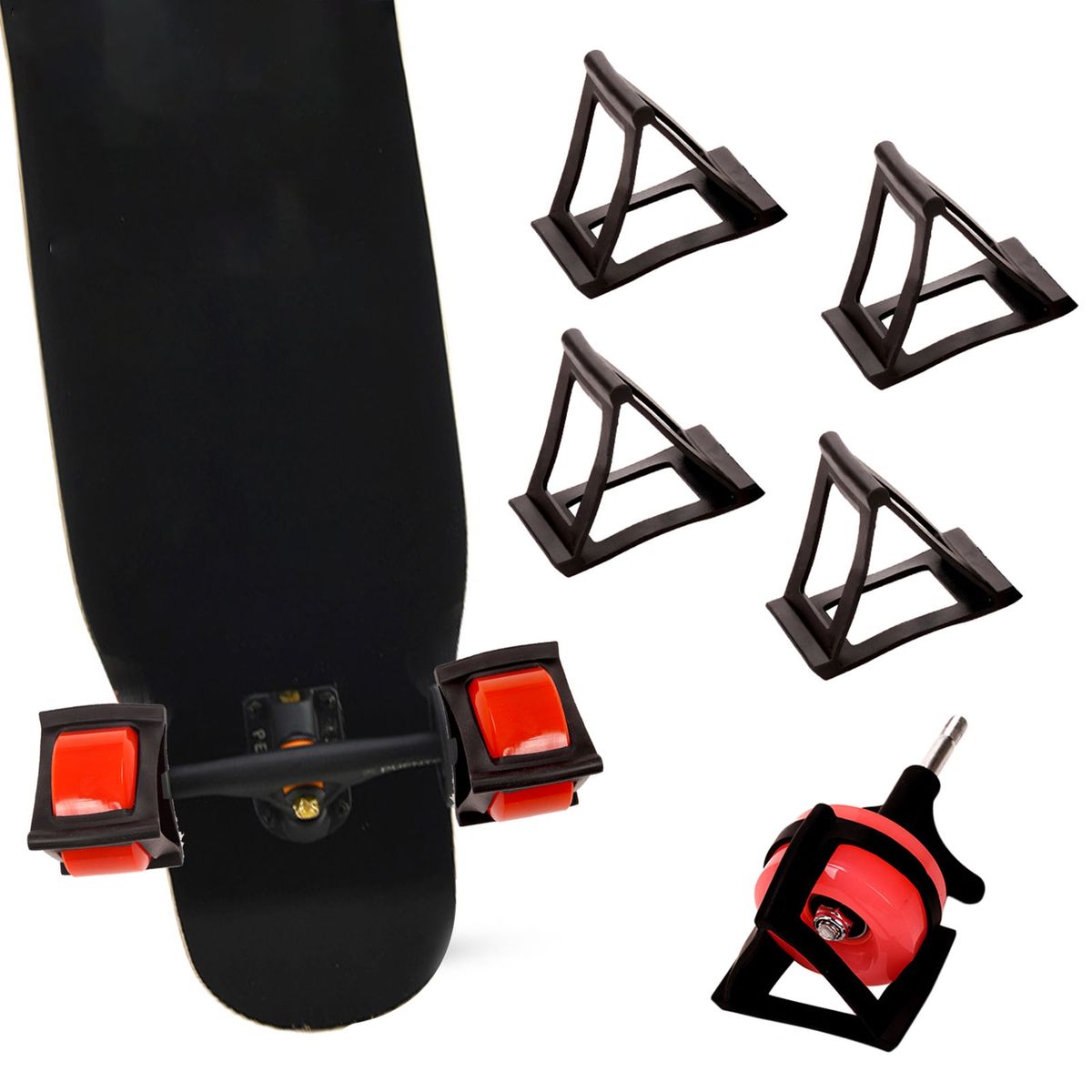4Pcs Skateboarding Trainers Outdoor Boys Girls Skateboard Black