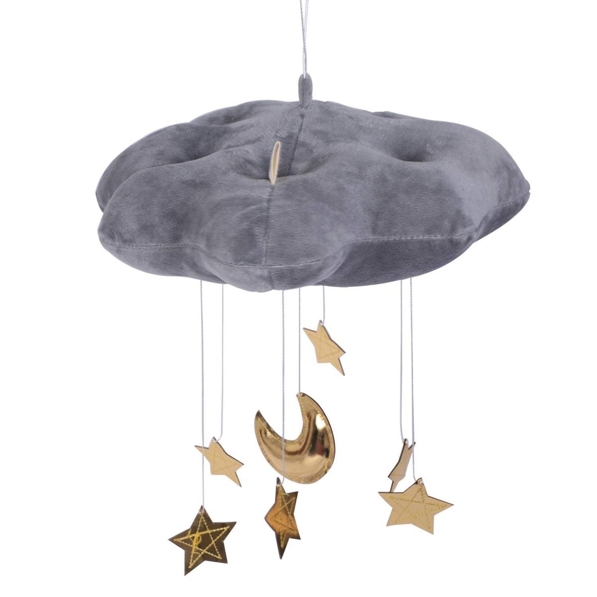 Baby Mobile Cotton Moon And Star Tent Wall Hanging Toys Grey
