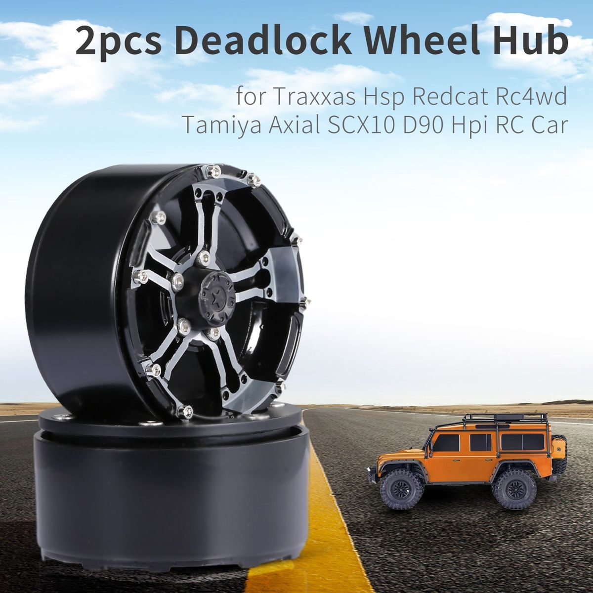 2pcs Steel Wheel Hub Deadlock Wheel Kit For 1.9in Tires 1/10