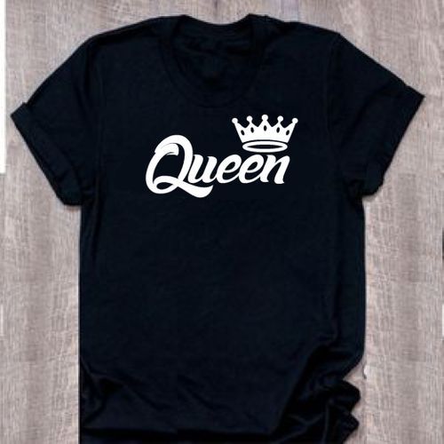 Queen Ladies Round Neck Polo Printed T-Shirt