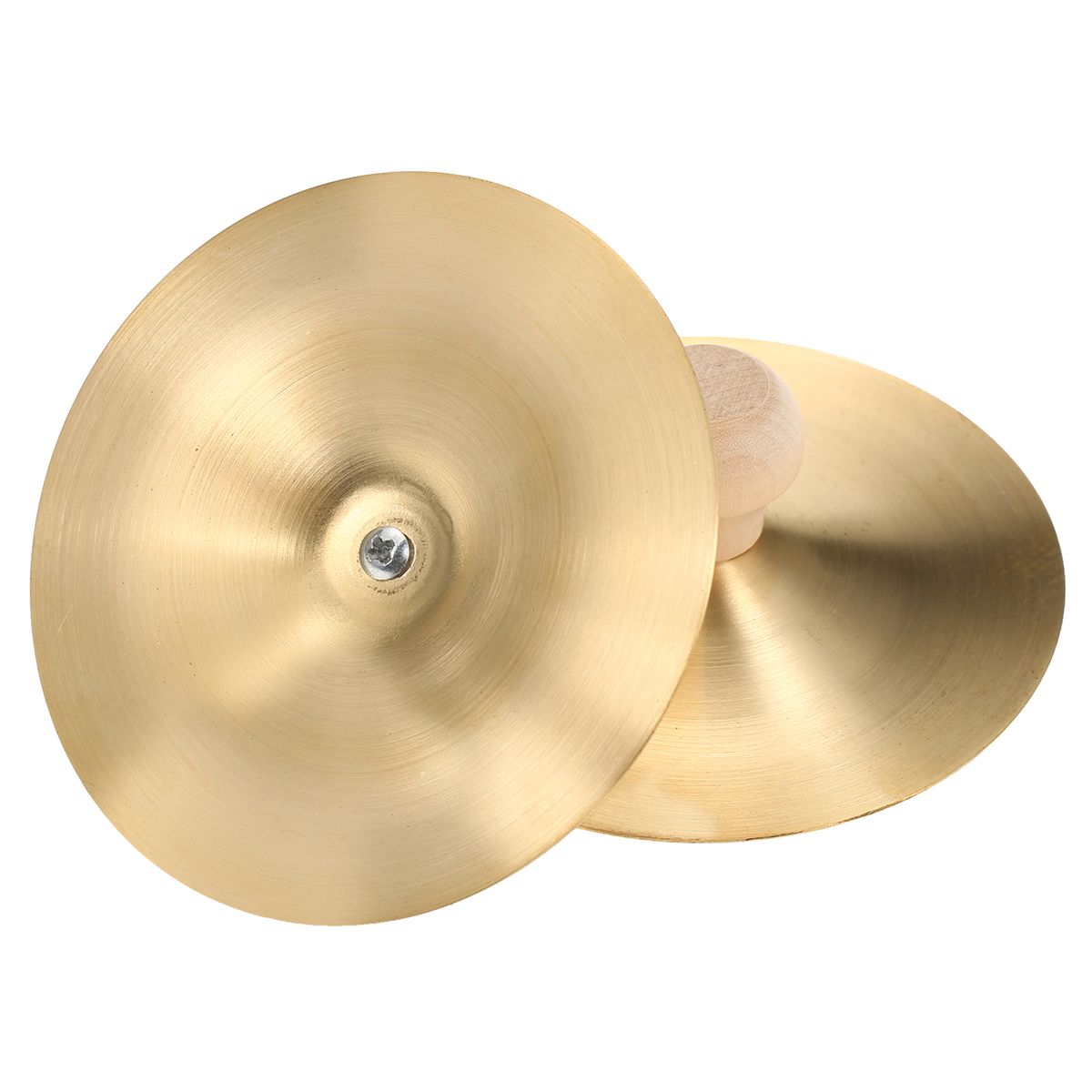 1 Pair Finger Cymbals With Wooden Handle 3.5-inch Mini